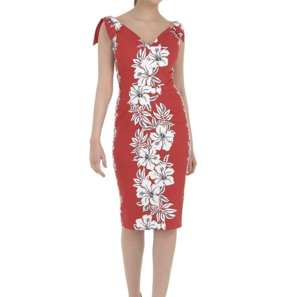 Repro Retro Hawaiian Tiki Wiggle Dress